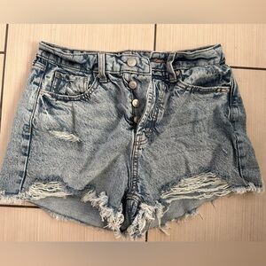 High rise jean shorts